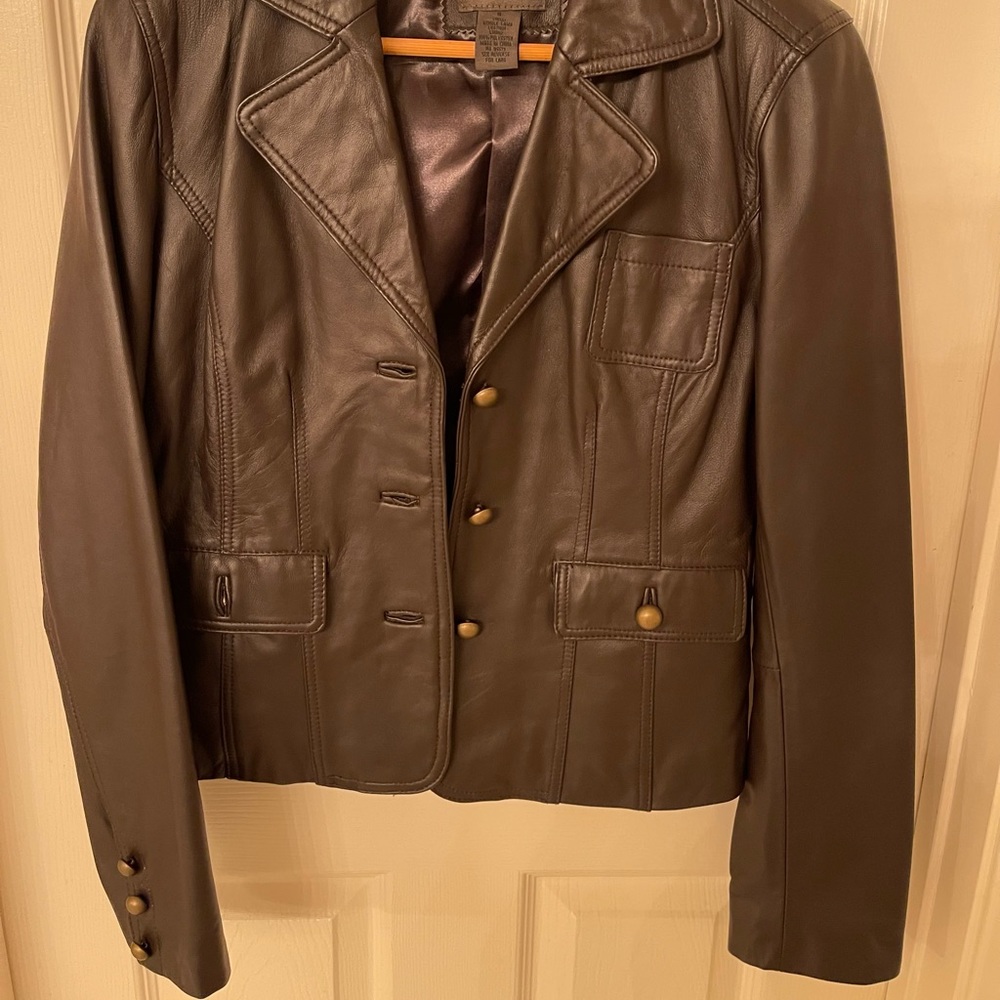 Uniform John Paul Richard Lamb Leather Blazer Gem